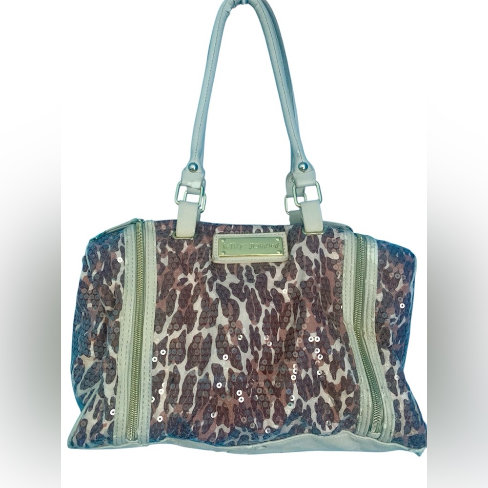 Betsey Johnson VTG Y2K Betsey Johnson Leopard Print Sequins Bling Purse